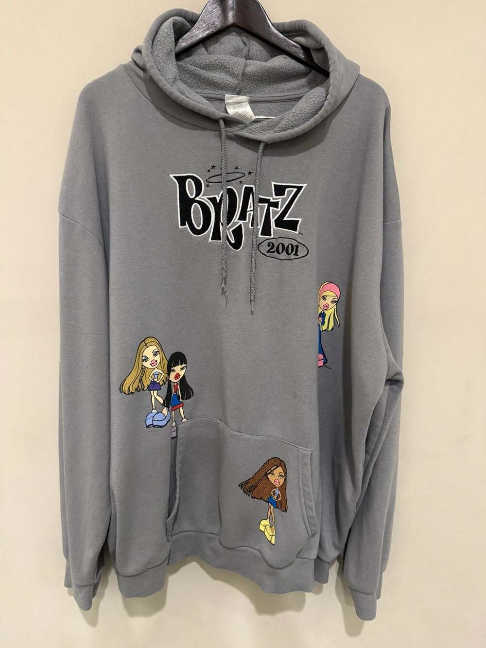 Bratz Fleece Hoodie Size 3X Grey 2001 Graphic Embroidered